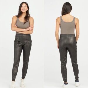 Spanx Size Small Black Leather Like Joggers 20283R Faux Leather Pants $148